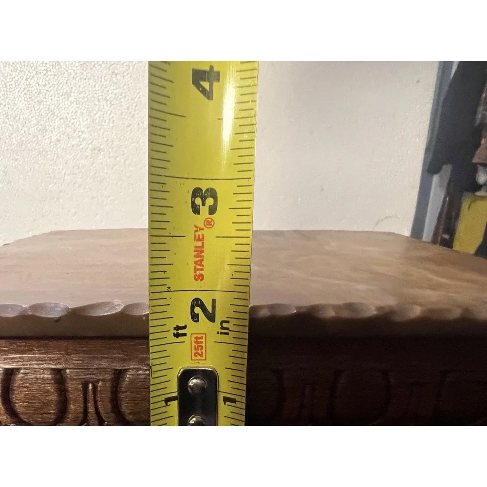 Vintage 1970s Dante Carpenter's Jewelry Trinket Box Mahogany Chip stone (1727)‎